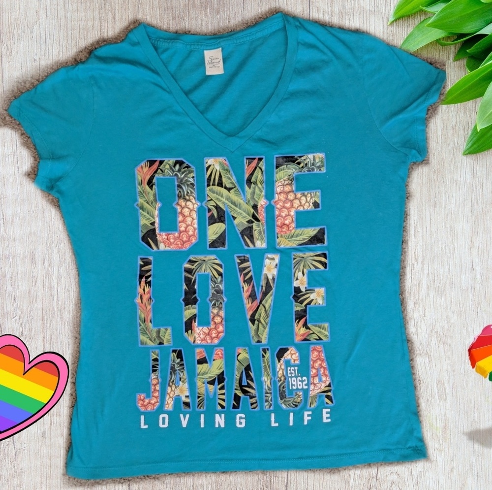 Turquoise One Love Jamaica Shirt